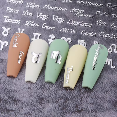 Nail Art Stickers - Astrology Horoscope Silver design