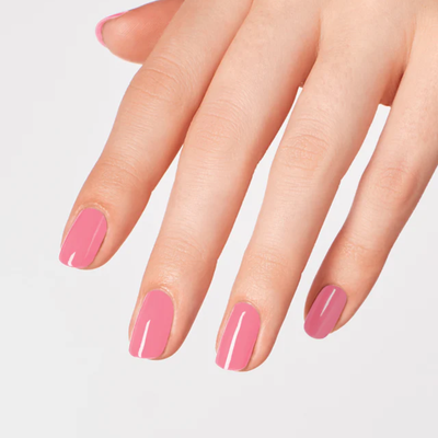 OPI Intelli-Gel - D52 Racing For Pinks hand