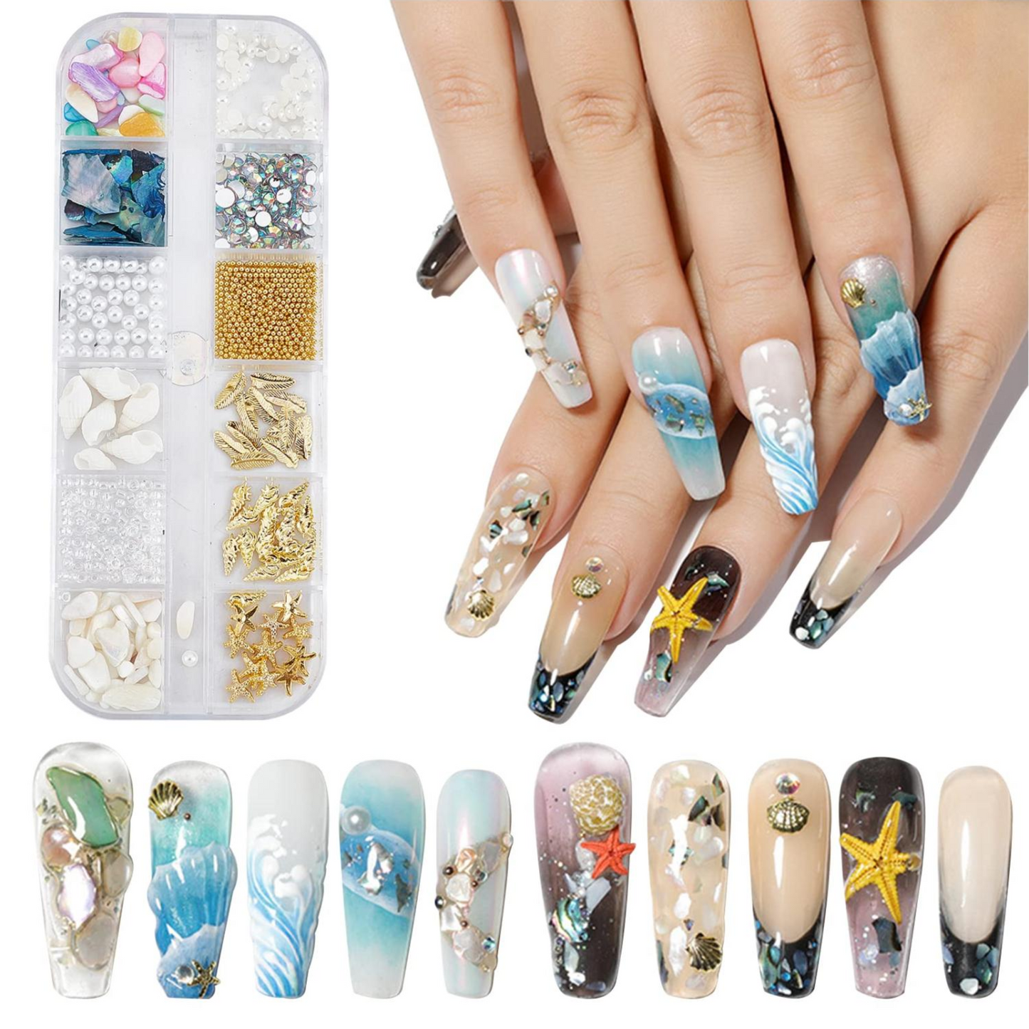 Assorted Art 12pc - Ocean Rhinestones