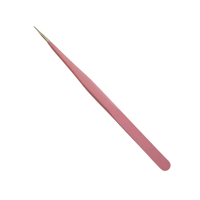 Nail Art Tweezer Tool w/ Silicone Pusher - Pink Side
