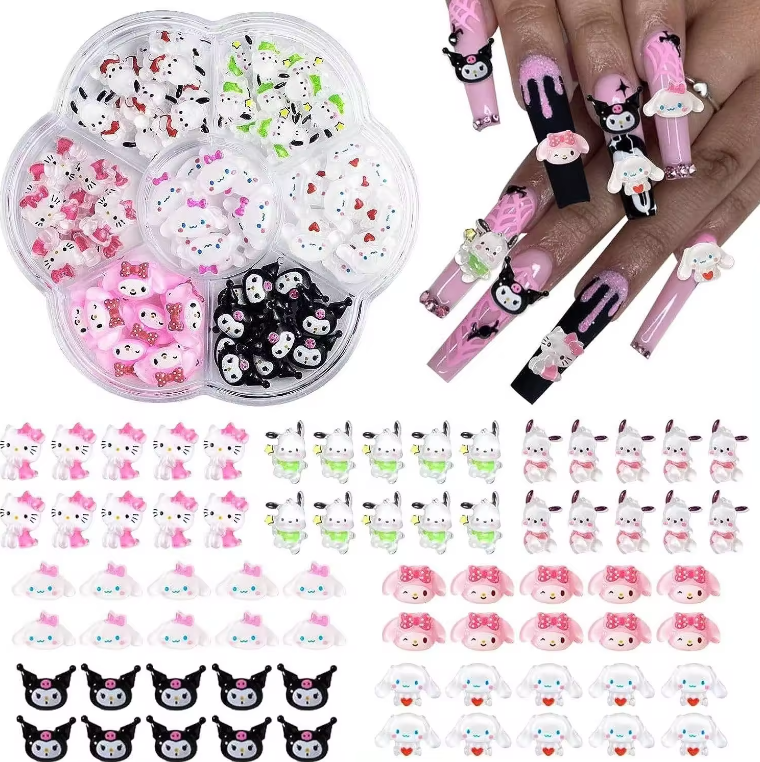 Hello Kitty Nail Charms: 7PC Set Sanrio Collection