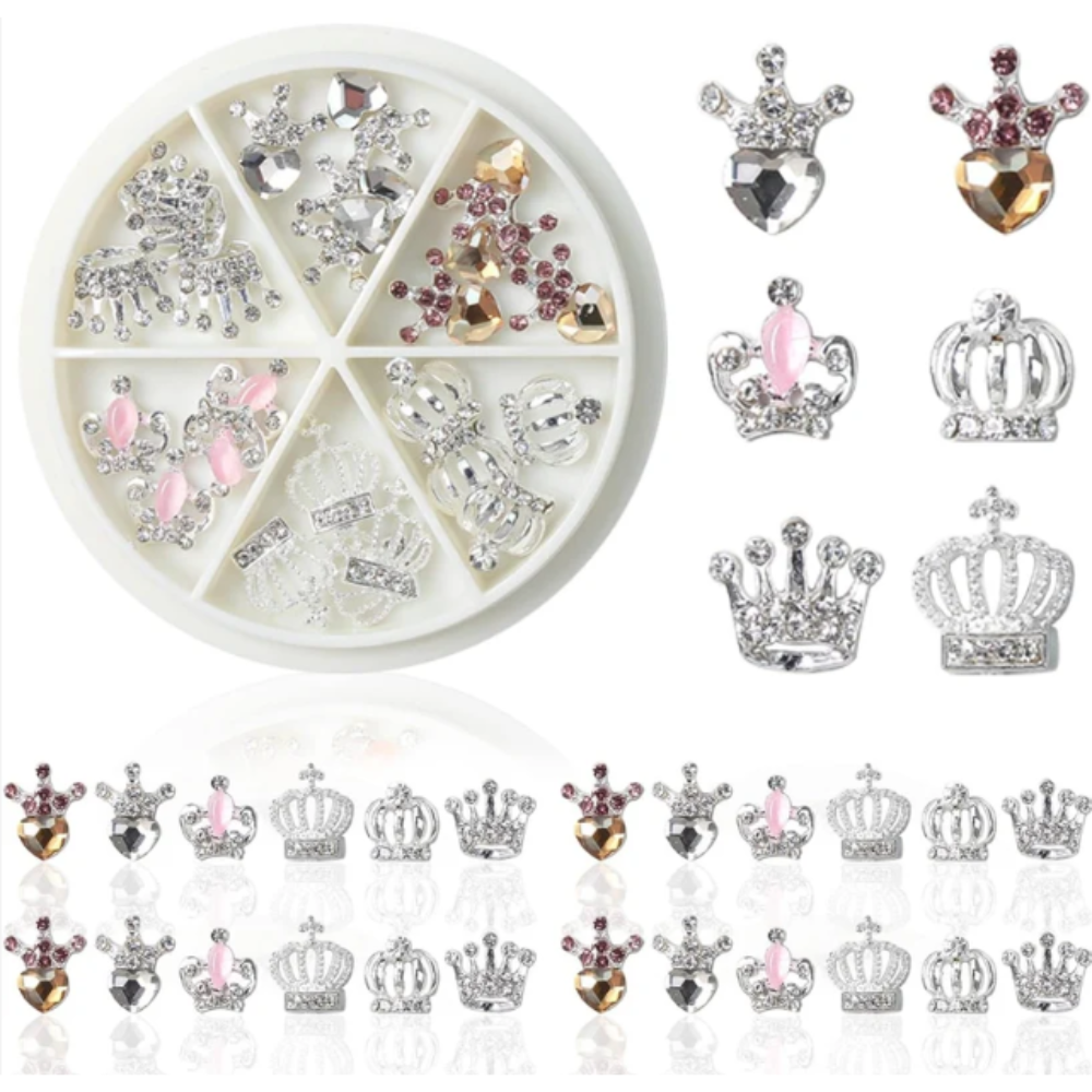 Nail Charms - Silver Pink Princess