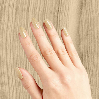 swatch of F022 Starstruck Gold Dip Powder by OPI