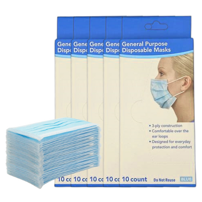Disposable Face Mask 3ply 10pc (Blue)