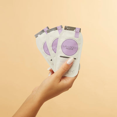 sample of lavender 3 step mani in a box by voesh