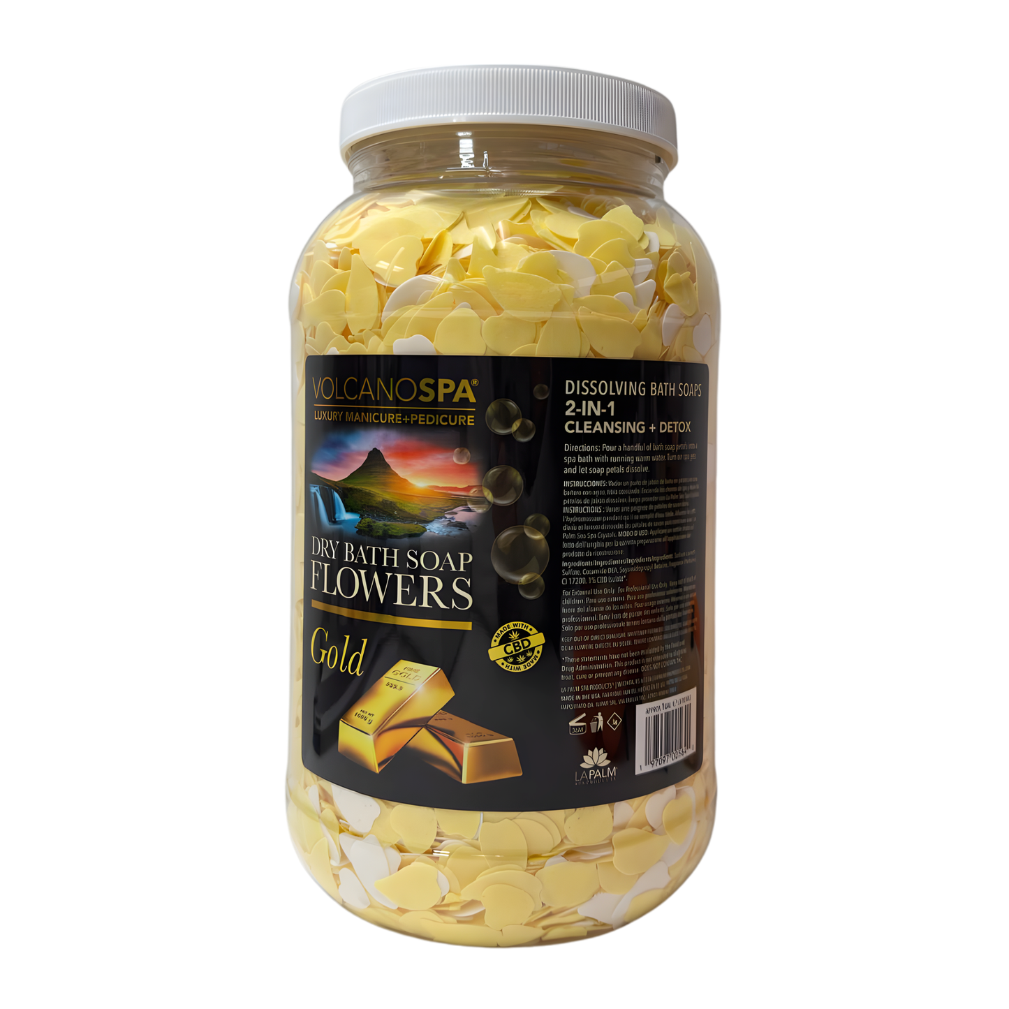 LaPalm Volcano Spa Flower Soap 1 Gallon - Gold w/ Herb