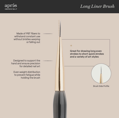 Apres Liner Brush w/ Nude Silicon Cap - Long Info