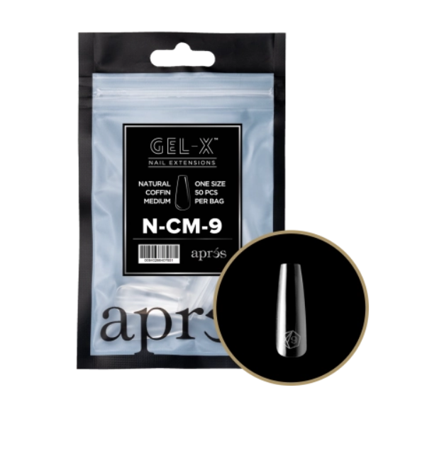 Natural Medium Coffin 2.0 Tips Size #9 By Apres