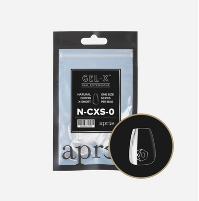 Apres Gel-X Refill Tips 2.0 (50pcs) - Natural Extra Short Coffin
