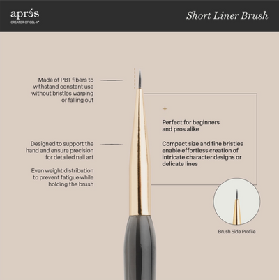 Apres Liner Brush w/ Nude Silicon Cap - Short Info