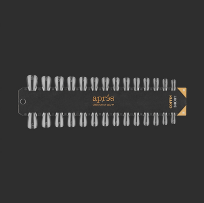 Apres Gel-X Tip black Swatch: Natural/Sculpted Short Coffin