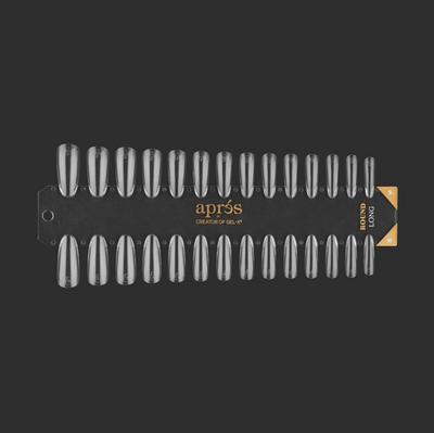 Apres Gel-X Tip black Swatch: Natural/Sculpted Long Round