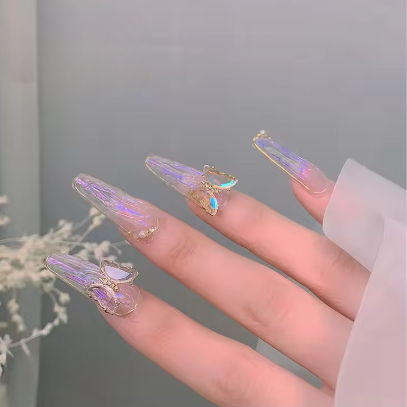 example of Purple Butterflies Nail Charms