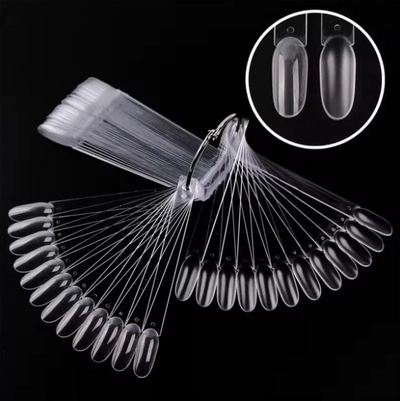 Clear 50pc Nail Art Oval Color Display Swatch Ring