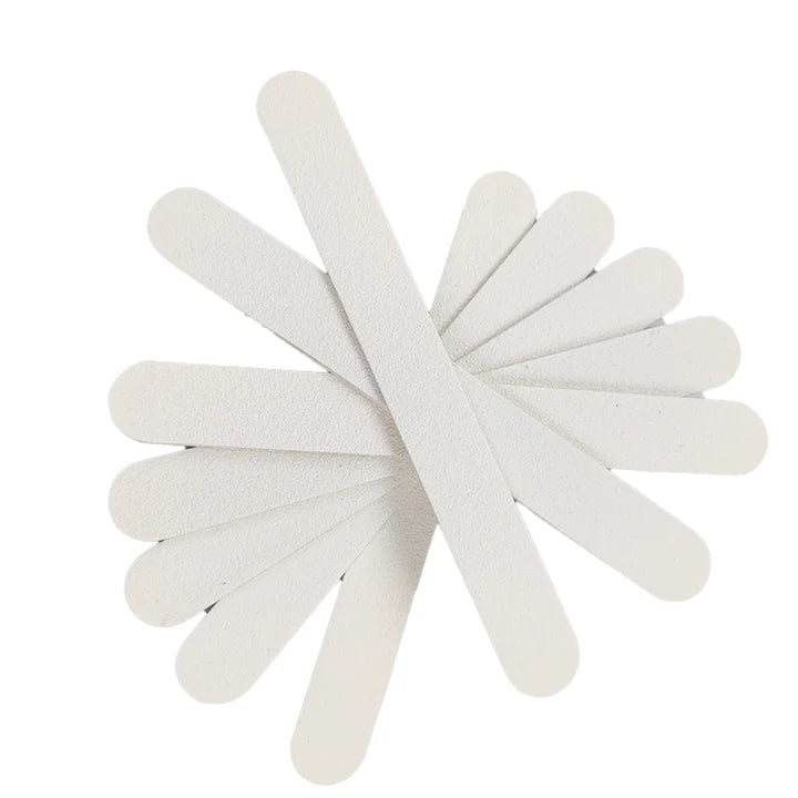 Cre8tion White Disposable Mini Nail File 5" - 80/100 Wood core pieces