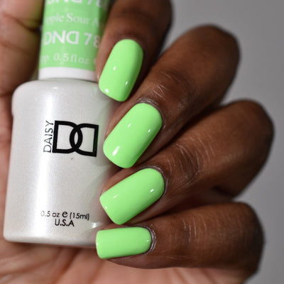 hands wearing DND Gel Polish - 786 Sour Apple