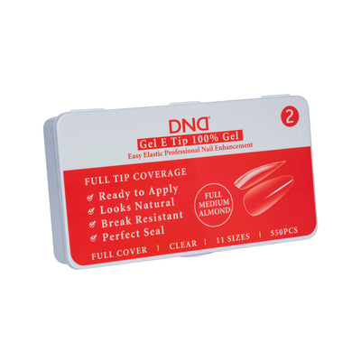 DND Premade Nail Tip Box - Gel E Tip (Full Medium Almond)
