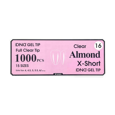 DND Clear Gel Tips 1000pc - #16 X-Short Almond