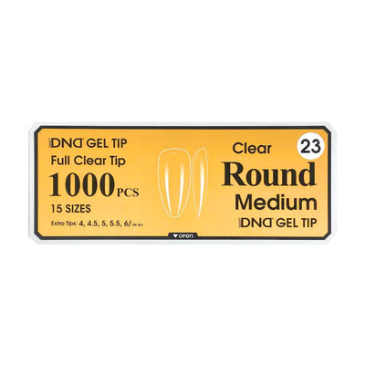 DND Clear Gel Tips 1000pc - #23 Medium Round