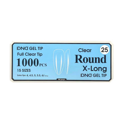 DND Clear Gel Tips 1000pc - #25 X-Long Round