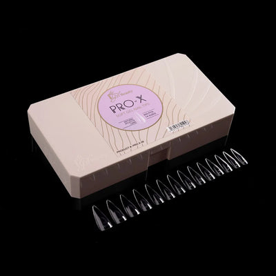 iGel Pro-X Soft Gel Nail Tips 600pc - Natural Long Stiletto front