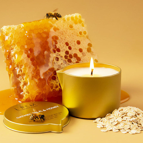 L'Fem Massage Candle 8oz - Oatmeal Milk & Honey