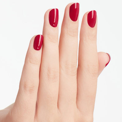 hands wearing B78 Miami Beet Intelli-Gel Trio by OPI