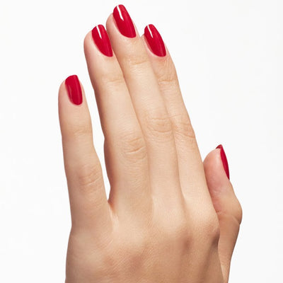 Hands Wearing Big Apple Red Nail Envy Tri-Flex 0.5oz by OPI