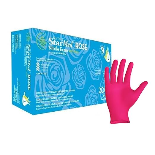 StarMed Rose Pink Nitrile Gloves - Large