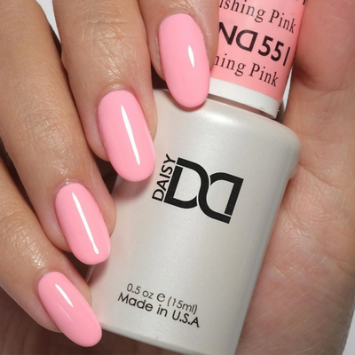 hands wearing DND Gel Polish 551 Blushing Pink