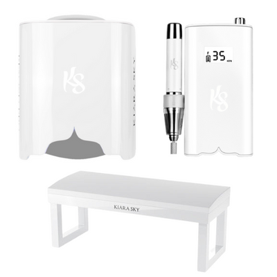 White Beyond Pro Vll Lamp + Drill + Arm Rest Bundle by Kiara Sky
