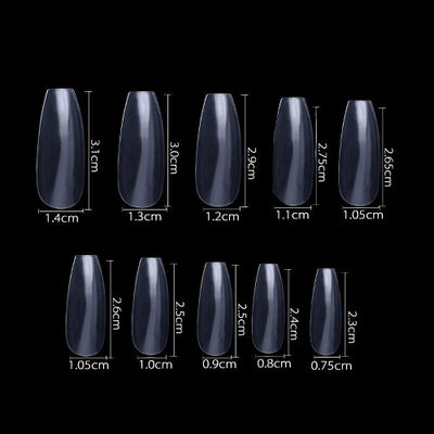 Cre8tion Premade Clear Tipbox - 04 Medium Coffin (600pc)