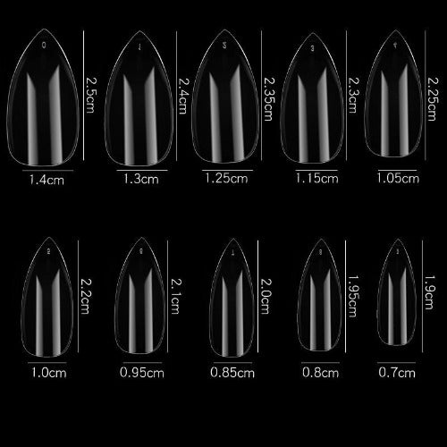 Cre8tion Premade Clear Tip Box - 07 Short Almond (500pc)