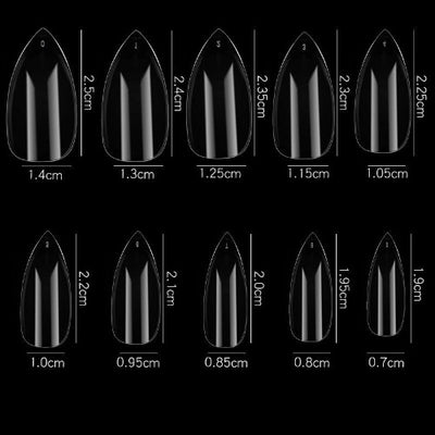 Cre8tion Premade Clear Tip Box - 07 Short Almond (500pc)