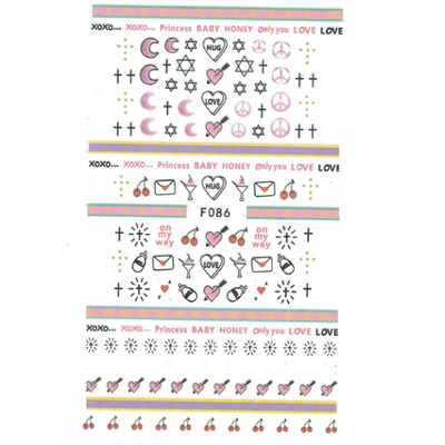 Nail Decal Sticker - F086 Valentine