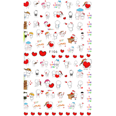 Nail Decal Sticker - F106 Love Gestures