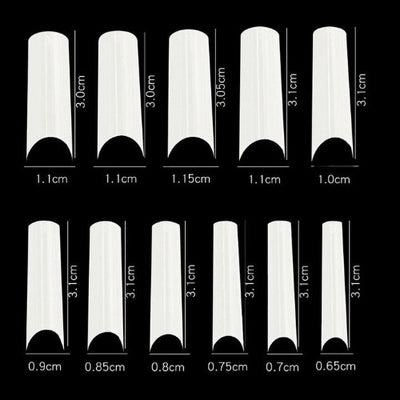 Cre8tion Premade Semi-Natural Tip Box - 11 Long Straight (550pc)