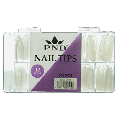 PND Premade Clear Tip Box - 12 Wide Stiletto