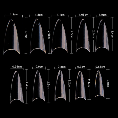 Cre8tion Premade Clear Tipbox - 03 Short Stiletto (500pc)