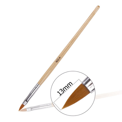 3D Lightwood Handle Acrylic Sculpture Nail Art Brush #4