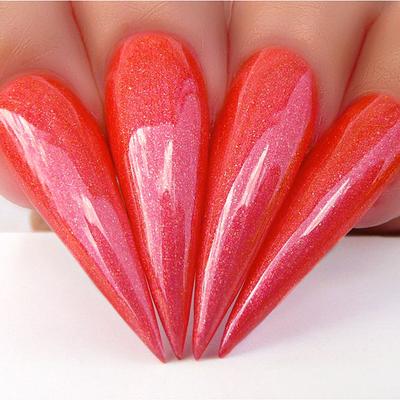 Hands wearing 419 Cocoa Coral Gel Polish by Kiara Sky