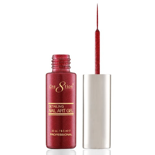 #44 Garnet Red Glitter Striping Brush Gel by Cre8tion