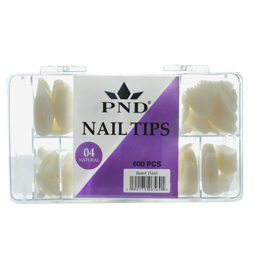 PND Premade Natural Full Tip Box - 04 Short Coffin
