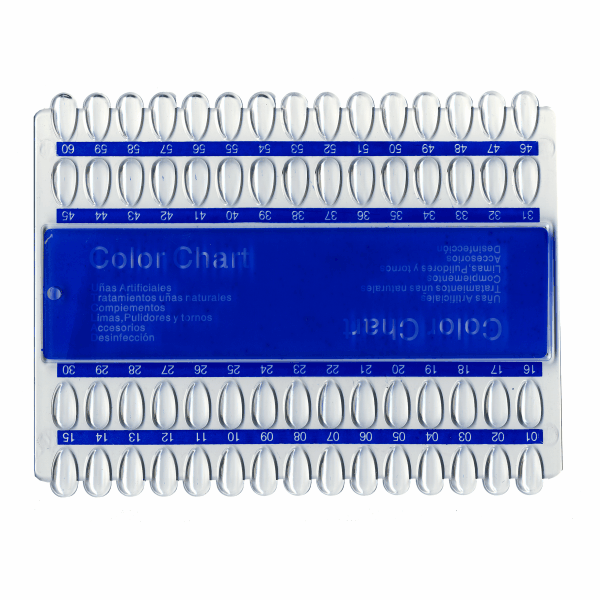 Clear 60 pc Nail Art Color Display Swatch Board