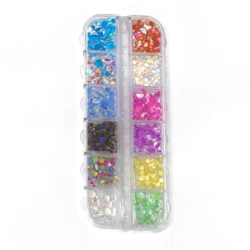 Allison Crystal 12 Grid Box - Round Pearls SS6-SS20