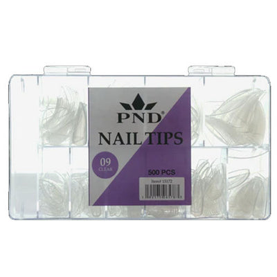 PND Premade Clear Full Tip Box - 09 Curve Stiletto