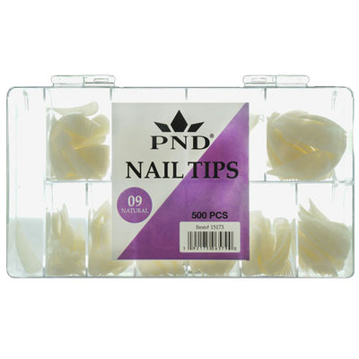 PND Premade Natural Full Tip Box - 09 Stiletto