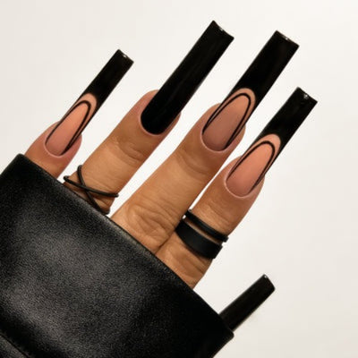 Hands wearing 212 Blacklight Gel Art by Kiara Sky