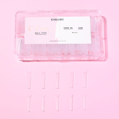 Example of Coffin C-Curve Tips XXL Clear By Kiara Sky