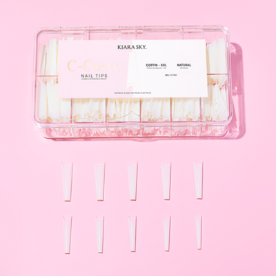 Example of Coffin C-Curve Tips XXL Natural By Kiara Sky